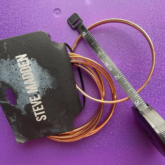 Steve Madden Rose Gold Sparkly Bangle Bracelets - Picture 3 of 3